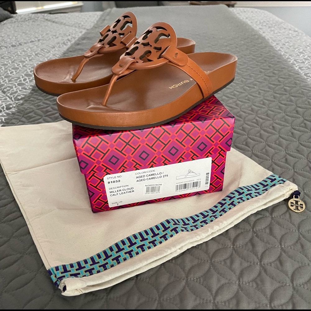 Tory Burch Miller Cloud Calf Leather Sandals